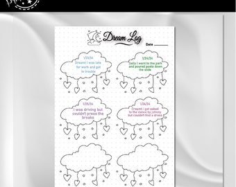 Dream Log | A4 Journal Page | Printable Tracker | Dream Log | Dream Journal | Sleep Tracker | Monthly Tracker | Dream Diary | Dream Tracker