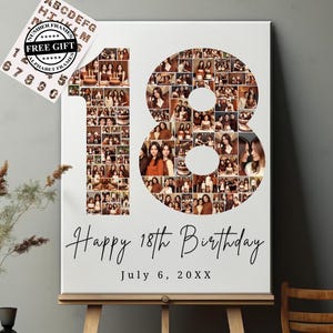 18th Birthday Photo Collage | Customizable Canva Frame Templates | Personalized 18th Birthday Gift | Gifts for Him | Gifts for Her