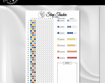 Sleep Tracker | A4 Journal Page | Printable Monthly Sleep Tracker | Sleep Log | Sleep Analysis | Sleep Quality | Sleep Cycle