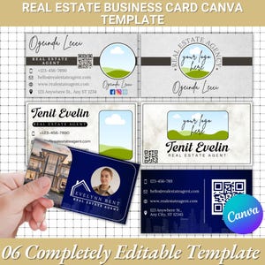 Sjabloon voor visitekaartjes onroerend goed | Bewerkbare + afdrukbare canvassjabloon | Aangepaste huisstijlkaart voor onroerend goed | DIY modern visitekaartje