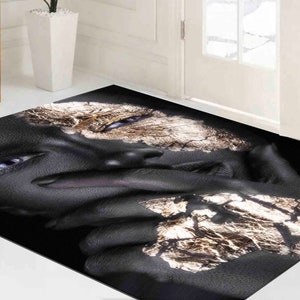 Customs Rug, Home Decor Rug, Nursery Rug, Housewarming Gift, African Gold Woman Rug, Modern Black Woman Rugs, African Rug, Luxury Rug,