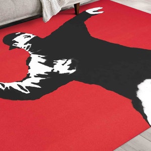 Benutzerdefinierte Teppich, Brautjungfer Geschenk, Salon Teppich, Geschenk Teppich, Rote Teppiche, Banksy Blumen Teppiche, Malteppich, Salonteppich, 3D Gedruckt,