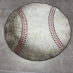 Baseball Rug, Circle Rug, Trendy Rugs, Motivational Rug, Bedroom Rug, Custom Gift, Machine Washable Rug, Easy To Clean Rug, Boy Room Decor,