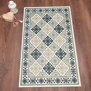 Beige Prayer Rug, Gray Prayer Rug, Muslim Home Rug, Religious Rug, Islamic Rug, Non Slip Rug, Easy To Clean Rug, Worship Rug, Spiritual Rug,