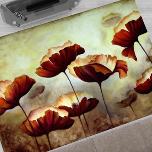 Cool Rug, 3D Printed Rug, Chenille Rug, Anti-Slip Carpet, Flowers Painting Rugs, Abstract Flowers Rugs, Flower Rug, Entry Rug, Floral Rug,
