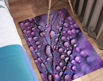 Purple Leaf Water Drop Rug: Modern Decorative Door Mat