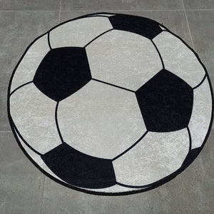 Soccer Ball Rugs, Round Rugs, Ball Rugs, Gym Rug, Anti-Slip Carpet, Salon Rug, Home Decor Rug, Non-Slip Carpet, Cool Rug, Boy Room Rug,