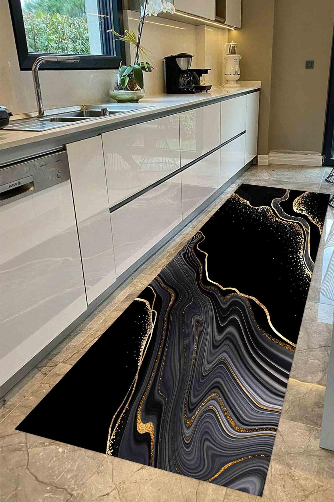 Black and Gold Marble Rugs Black Marble Rug Gold Marble Rug - Etsy