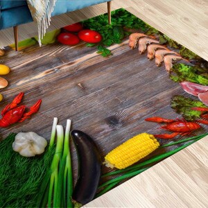 Kitchen Rugs, Vegetables Rug, Food Rugs, Modern Rug, Front Door Rug, 3D Printeds Rug, Bathroom Rug, Cool Rug, Custom Rug, Luxury Rug,