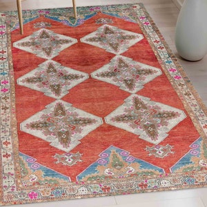 Corridor Rug, Office Decor Rug, Front Door Rug, Anti-Slip Carpet, Turkish Rug, Geometric Pattern Rugs, Anatolian Rugs, Wedding Rug,