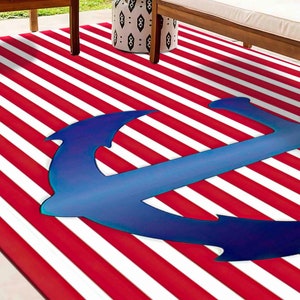 Nautical Pattern Rug, Navy Blue Rugs, Boy Room Rug, Kids Room Rug, Indoor Rug, Corridor Rug, Customs Rug, Wedding Rug, Decorative Rug,