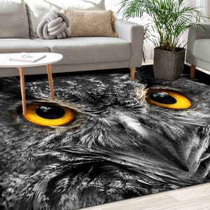 Round Rug, Luxury Rug, Soft Rug, Housewarming Gift, Owl Rugs, Loft Rug, Animal Rug, Wedding Rug, Bedroom Rug, Custom Rug, Loft Home Decor,
