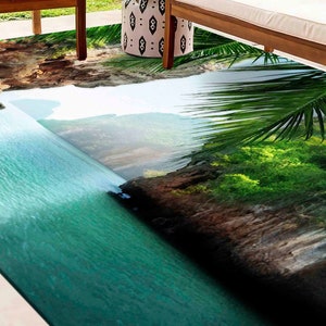 Coastal Rug, Door Mat, Salon Rug, Gift Rug, Tropical Sea View Rugs, Sea Landscape Rugs, View Rug, Farmhouse Rug, Luxury Rug, Corridor Rug,