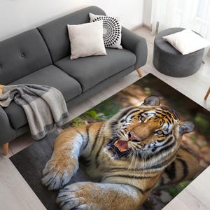 Realistic Tiger Doormat: Wildlife Jungle Animal Entry Rug