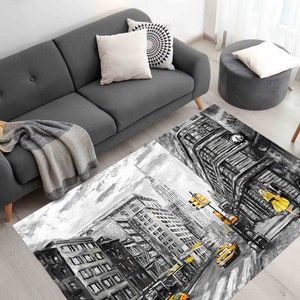 Slaapkamertapijt, luxe tapijt, zacht tapijt, antisliptapijt, straatbeeld van New York tapijt, New York landschapstapijt, landschapstapijten, tapijt meisjeskamer,