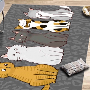 Office Decor Rug, Small Rug, Wedding Rug, Personalized Gifts, Abstract Cat Rugs, Cats Rugs, Animal Rugs, Pet Friendly Rug, Trendy Rug,