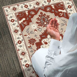 Prayer Rug, Religious Rug, Flowers Rug, Islamic Rug, Mosque Accessories, Muslim Rug, Personalized Rug, Worship Rug, Luxury Rug, Gift For Him