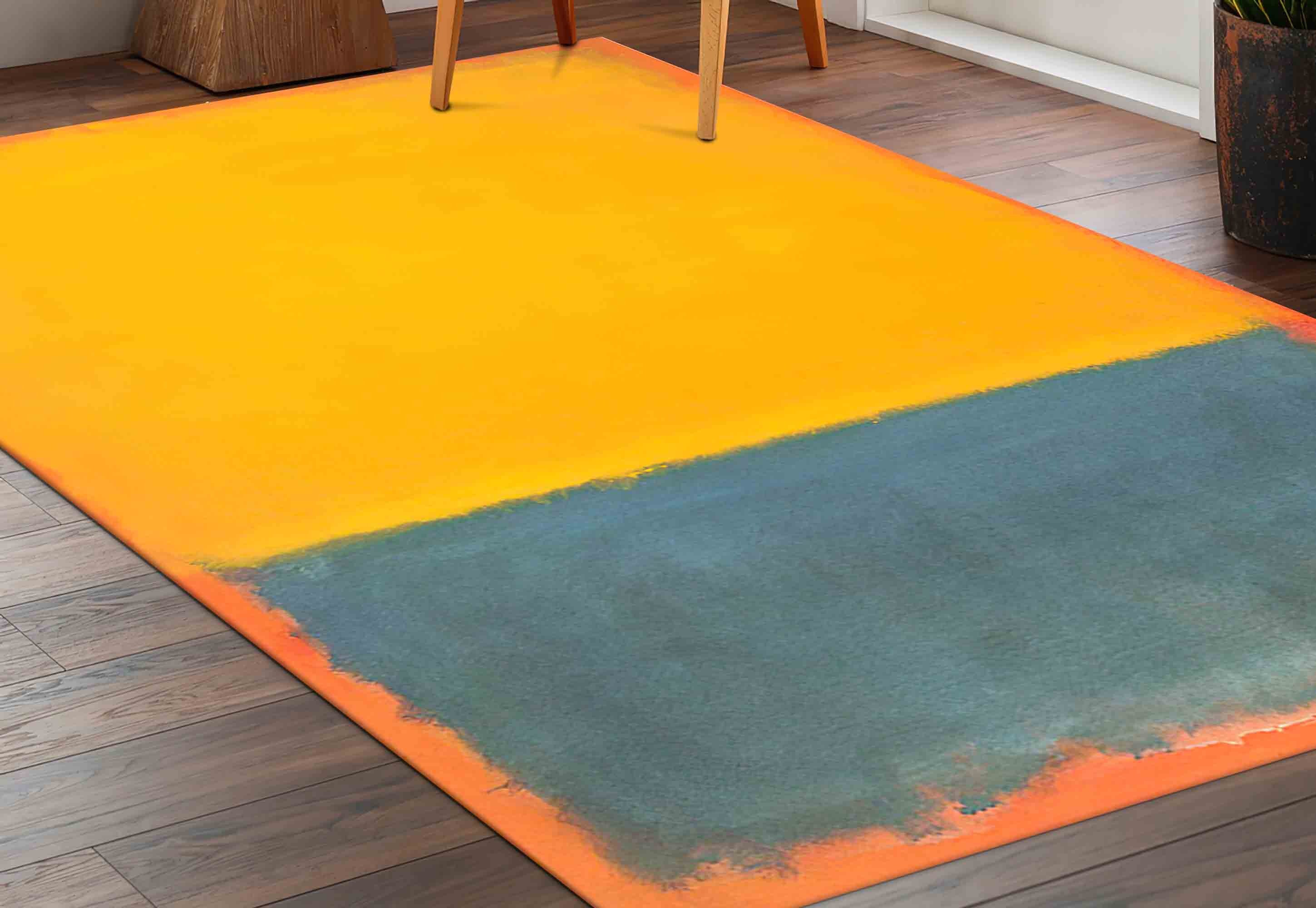 Mark Rothko Rug, Exhibition Rug, Minimal, Contemporary Rug, Yellow and