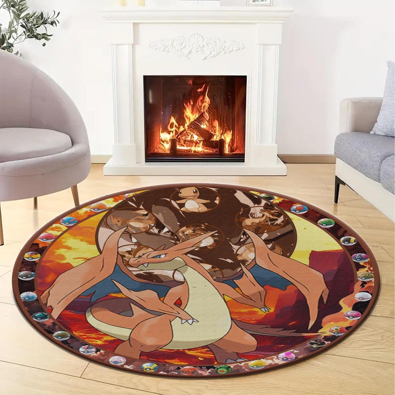 Charizard Anime Rug: Personalized Gamer Room Decor - Etsy
