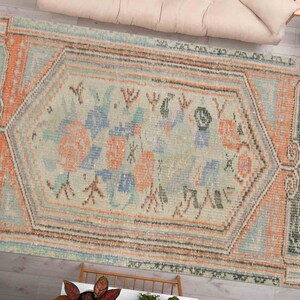 Flower Pattern Rug, Green Rug, Muted Rug, Antique Style Rugs, Turkish Rug, Oushak Rug, Dining Room Rug, Personalized Gifts, Custom Rug,