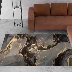 Black Marble Rug, Gold Marble Rug, Gray Marble Rug, Luxury Marble Rug, Outdoor Rug, Indoor Rug, Housewarming Gift,Gift Rug, Large Rug,
