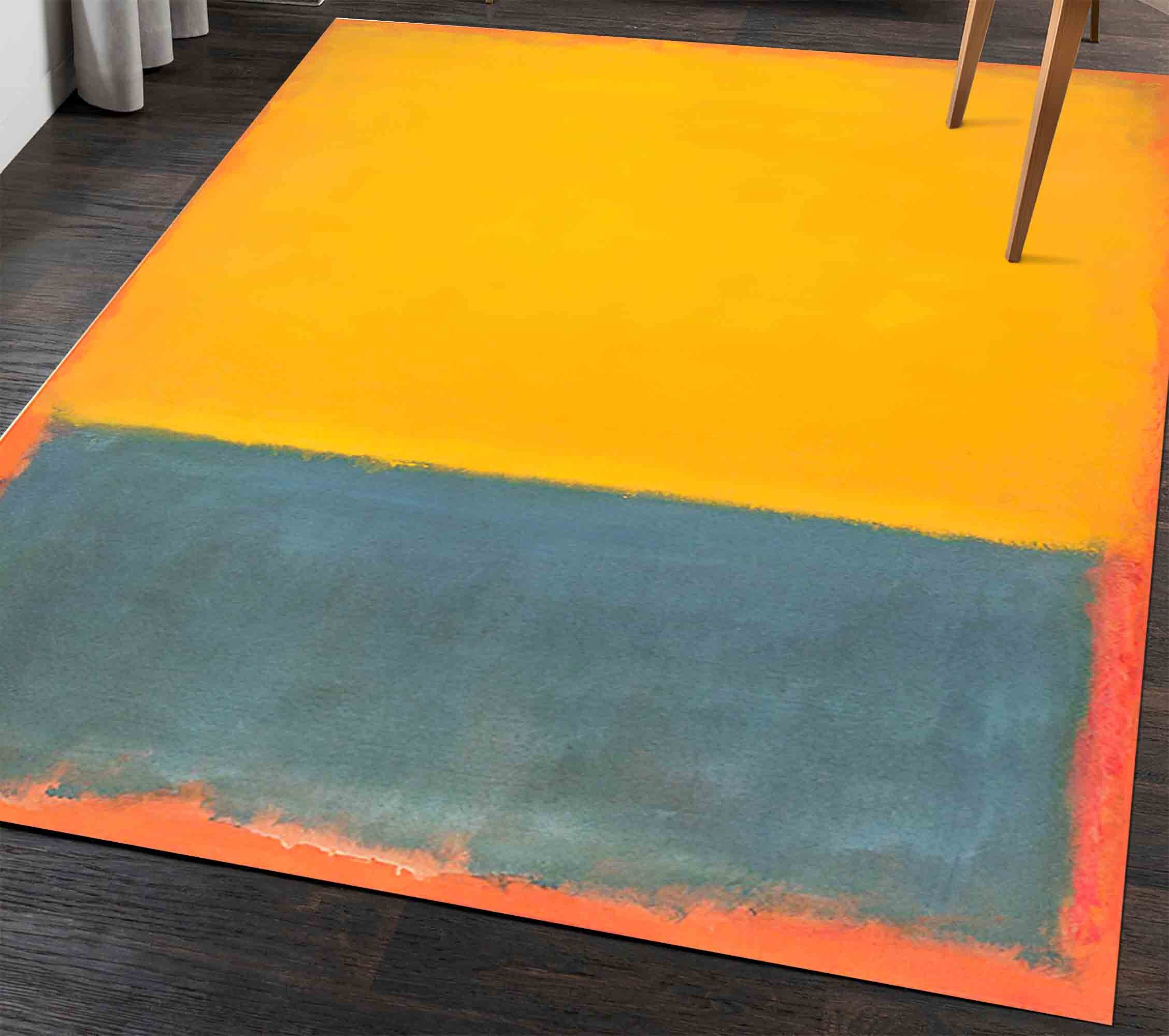 Mark Rothko Rug, Exhibition Rug, Minimal, Contemporary Rug, Yellow and Gray Rugs, Minimal Rug