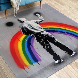 Sad Rug Stair Rug, 3D Printeds Rug, Salon Decor Rug, Housewarming Gift, Sad ...