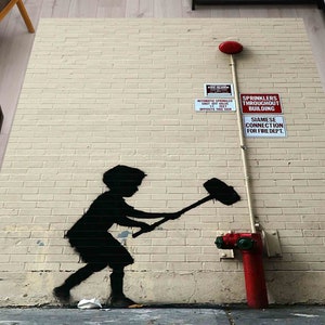 Luxury Rug, Car Mat, Thick Rug, Anti-Slip Carpet, Banksy Boy With Hammer Rugs, Banksy Boy Rugs, Street Rug, Luxury Rug, Cool Rug,
