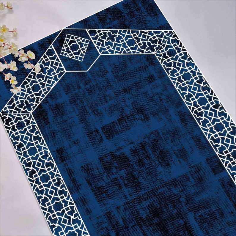 Prayer Rug 3d Navy Blue Prayer Rug: 3D Printed Muslim Worship Rug - Etsy