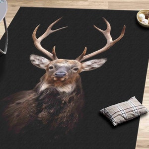 Cool Rug, Easy To Clean Rug, Bathroom Rug, Housewarming Gift, Deer Rug, Man Cave Rug, Animal Rug, Anti-Slip Carpet, Farmhouse Rug, Loft Rug