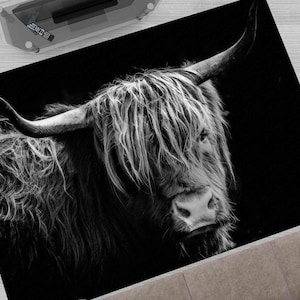 Bath Rug, Gift Rug, Wedding Rug, Housewarming Gift, Bull Rug, Bison Rug, Animal Rugs, Bridesmaid Gift, Luxury Rug, Front Door Rug,