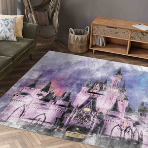 Cinderella Castle Rugs, Disney Rug, Kids Rugs, Modern Rug, Wedding Rug, Popular Rug, Bath Rug, Salon Decor Rug, Kids Room Rug,Front Door Rug