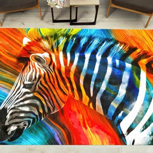Round Rug, Home Decor Rug, Colorful Rug, Gift For Him, Zebra Rug, Modern Rug, Animal Rug, Gift For Him, Office Rug, Bath Rug, Classic Rug,