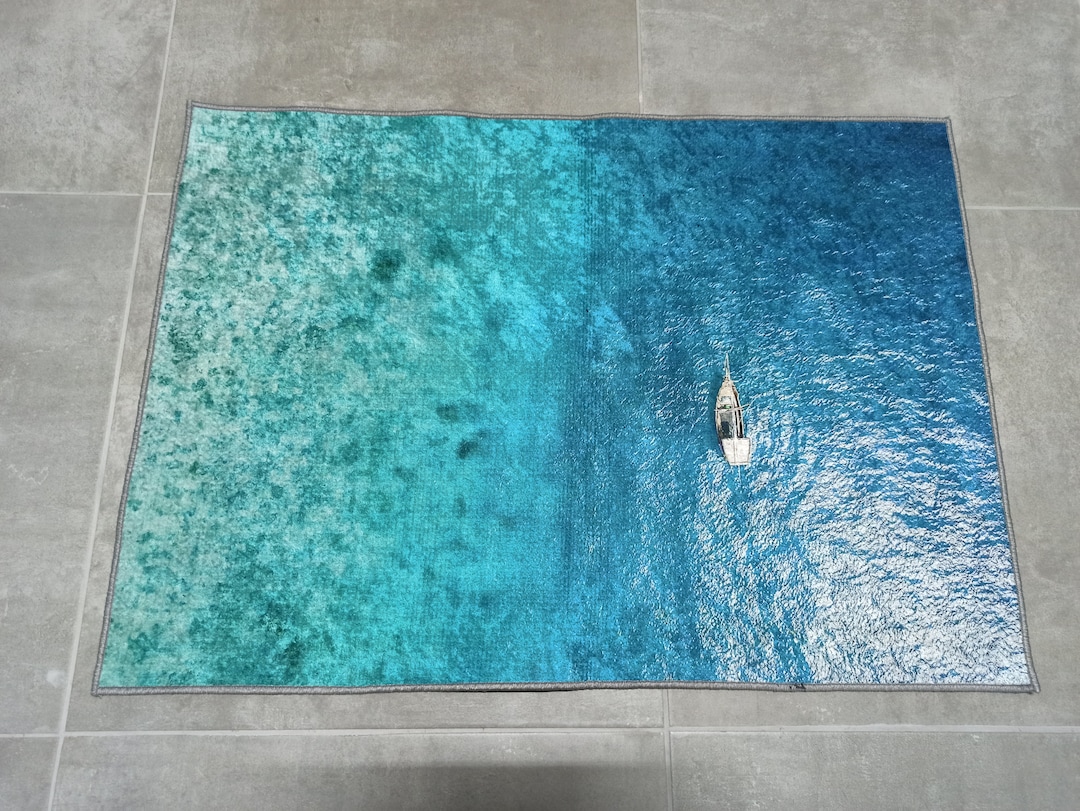 Sea View Rug Sea Landscape Rug Ocean Rug Blue Rug Home Etsy