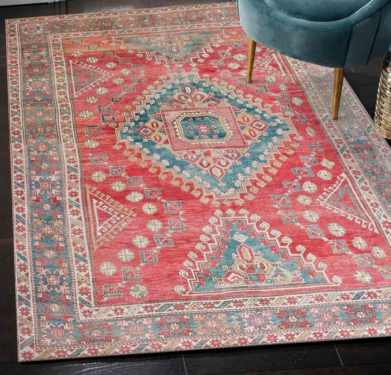 Small Rug, Wedding Rug, Salon Decor Rug, Housewarming Gift, Red Rugs, Boho Rug, Car Mat, Salon Decor Rug, Runner Rug, Chenille Rug,