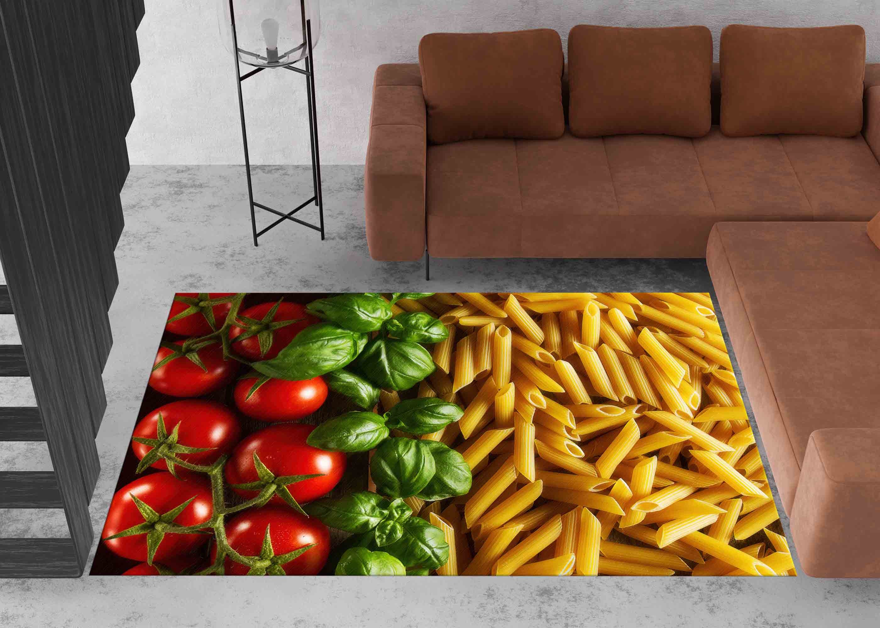 Italian Pasta Rugs, Food Concept Rug, Tomato Rug, Modern Rug, Gift For The Home, Indoor Rug, Home Decor Rug, Accent Rug, Personalized Rug,