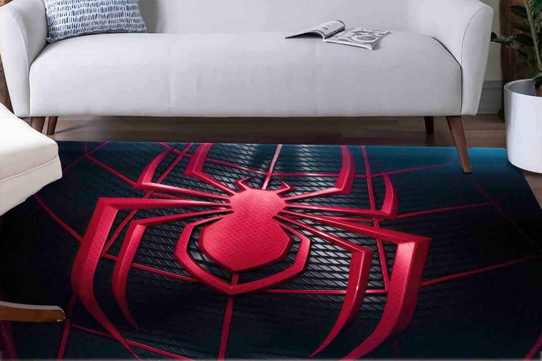 Spider Rugs, Red Rugs, Spider Lover Gift Rugs, Kids Room Rugs, Luxury ...