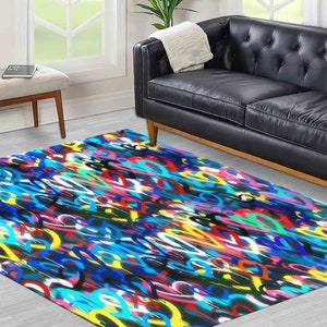 Hallway Rug, Saloon Rug, Runner Rug, Non-Slip Carpet,  Banksy Colorful Hearts Rugs, Abstract Rug, Popular Rug, Indoor Rug, Hallway Rug,