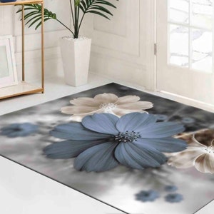 Popular Rug, Custom Rug, Wall Hanging Rug, Handmade Gift, Modern Flower Rugs, Luxury Flowers Rugs, Botanical Rug, Popular Rug, Floral Rug,