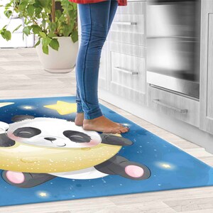 Cute Panda Rug, Cute Moon Rugs, Panda Rugs, Children Rugs, Gift Rug ...