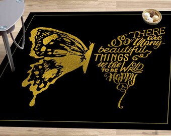 Schmetterling Silhouette Teppich: Moderner, inspirierender, rutschfester Teppich