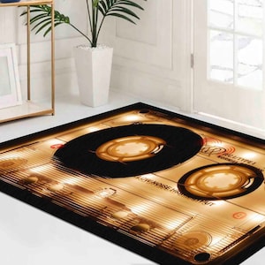 Shining Audio Cassette Rug, Retro Cassette Rug, Music Rugs, Retro Music Rugs, Modern Rug, Customs Rug, Entry Rug, Soft Rug,Area Rug,Thin Rug