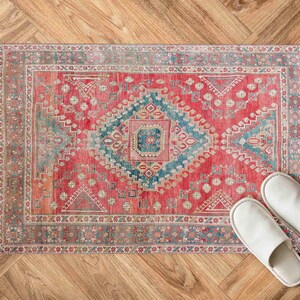 Small Rug, Wedding Rug, Salon Decor Rug, Housewarming Gift, Red Rugs, Boho Rug, Car Mat, Salon Decor Rug, Runner Rug, Chenille Rug, image 7