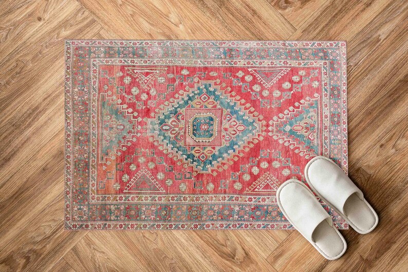 Small Rug, Wedding Rug, Salon Decor Rug, Housewarming Gift, Red Rugs, Boho Rug, Car Mat, Salon Decor Rug, Runner Rug, Chenille Rug, image 7