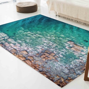 Wall Hanging Rug, Bridesmaid Gift, Soft Rug, Non-Slip Carpet, Aboveal Ocean View Rugs, Seascape Rugs, View Rugs, Coastal Rug, Thin Rug,
