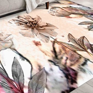 Step Rug, Bedroom Rug, Front Door Rug, Gift For Her, Living Room Rug, Flowers Rug, Soft Tones Rugs, Floral Rug, 3D Printeds Rug, Home Decor,