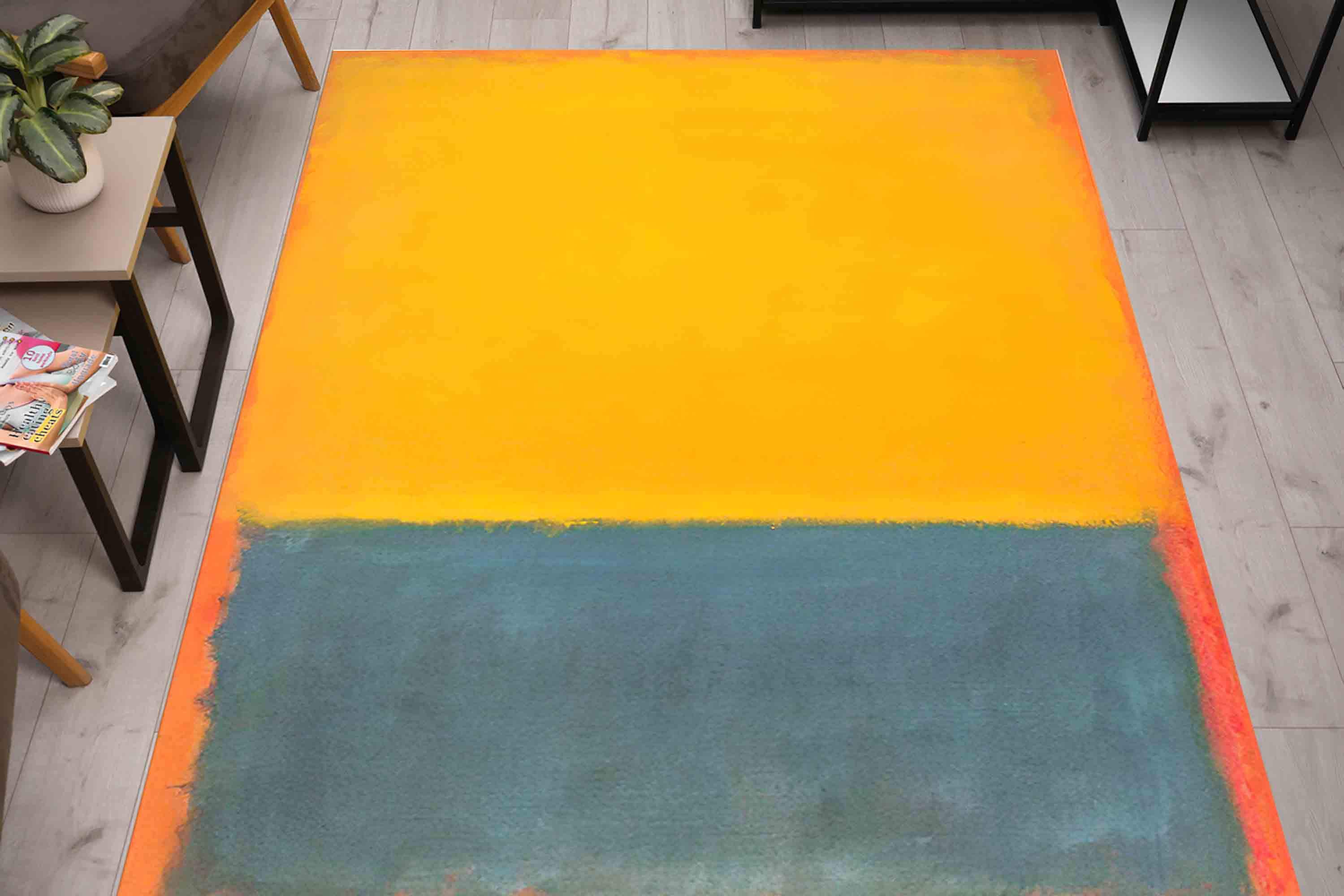 Mark Rothko Rug, Exhibition Rug, Minimal, Contemporary Rug, Yellow and Gray Rugs, Minimal Rug