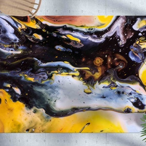 Yellow Rug, Black Rug, Contemporary Rug, Abstract Rug, Abstract Oil Rug, Step Rug, Door Mat, Yellow And Black Rug,Decorative Rug,Outdoor Rug