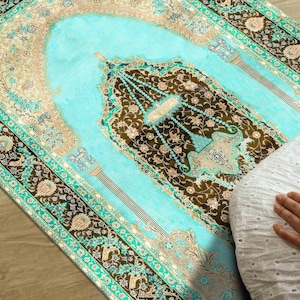 Prayer Rug, Ottoman Prayer Rug, Beige Prayer Rug, Ramadan Rug, Luxury Rugs, Pet Friendly Rug, Entryway Rug, Gift Rug, Machine Washable Rug,