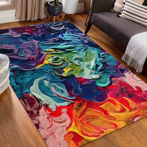 Unique Coffee Stained Rug Artwork Psychedelic Rugs Artist Modern